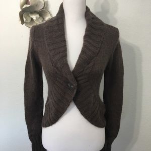 H&M Mohair Blend Cropped Ribbed Cardigan